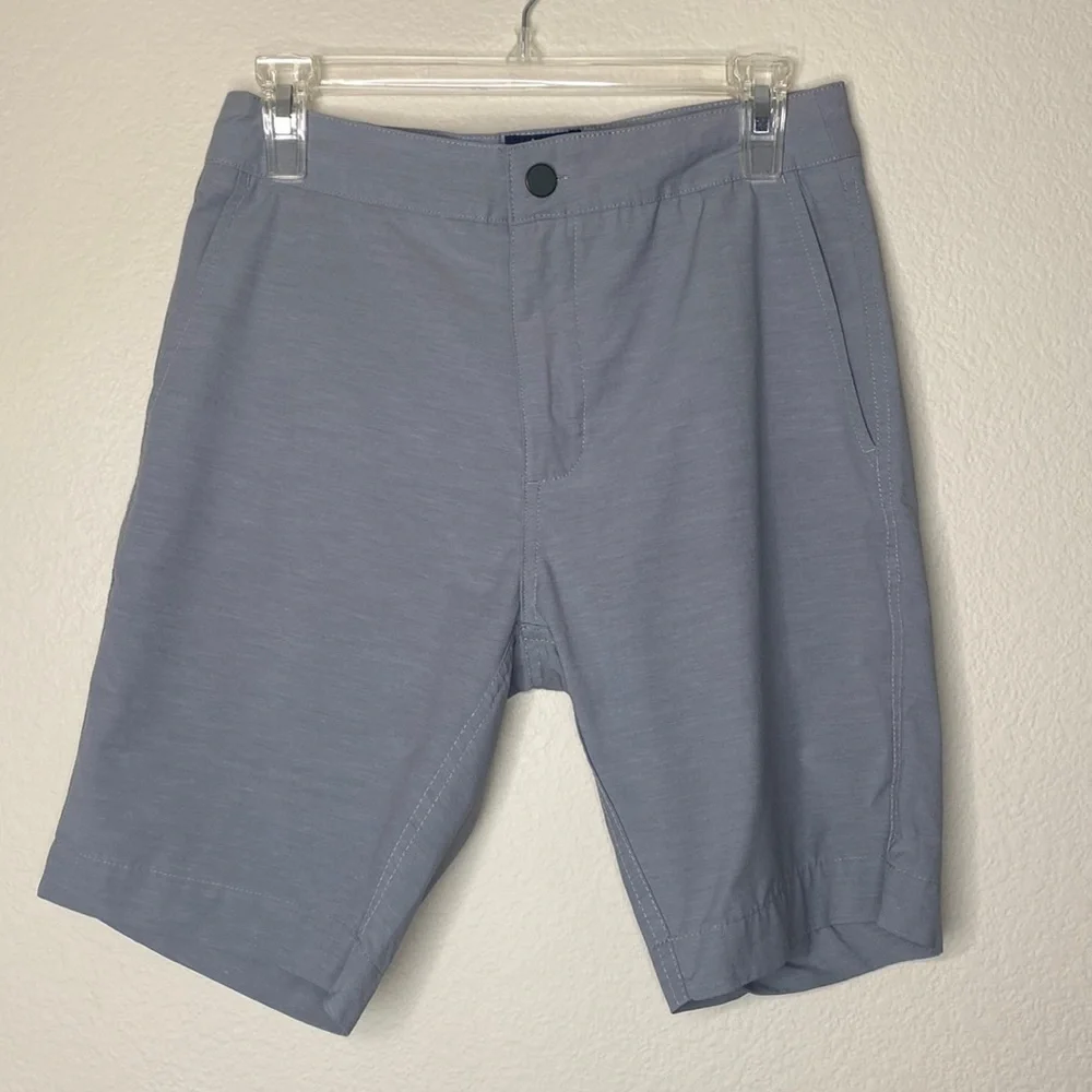 Faherty all day shorts men’s 28 waist grey blue button fly EUC